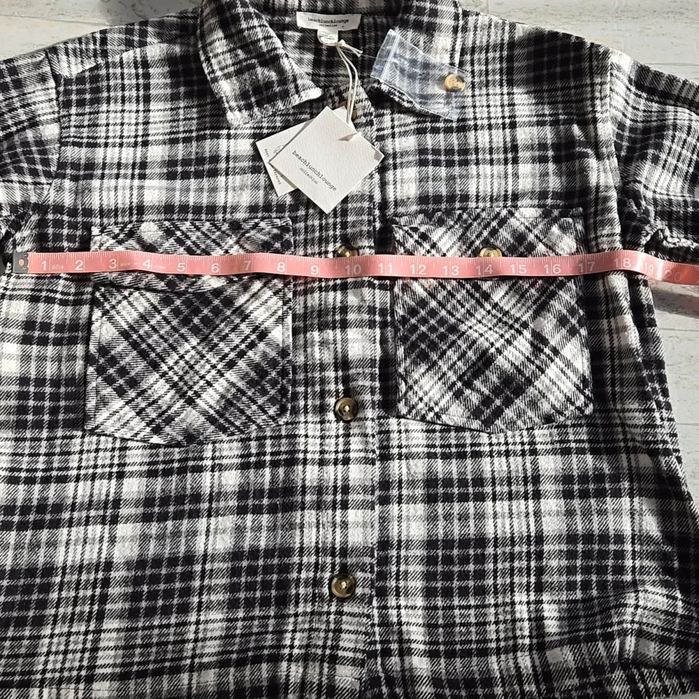NWT Beachlunchlounge Shacket Shirt Jacket Size XS Small Flannel - Picture 6 of 10